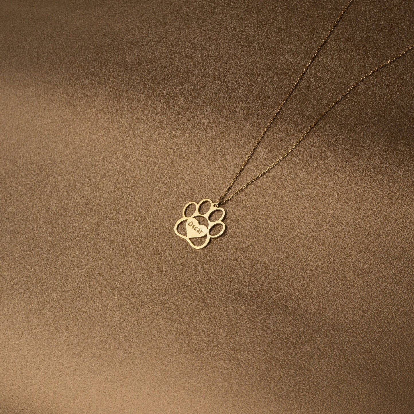 Custom Pet Paw Gold Necklace, Personalized Pet Loss Gifts, 14K Gold Plated Paw Name Necklace, Custom Name Necklace, Summer Jewelry