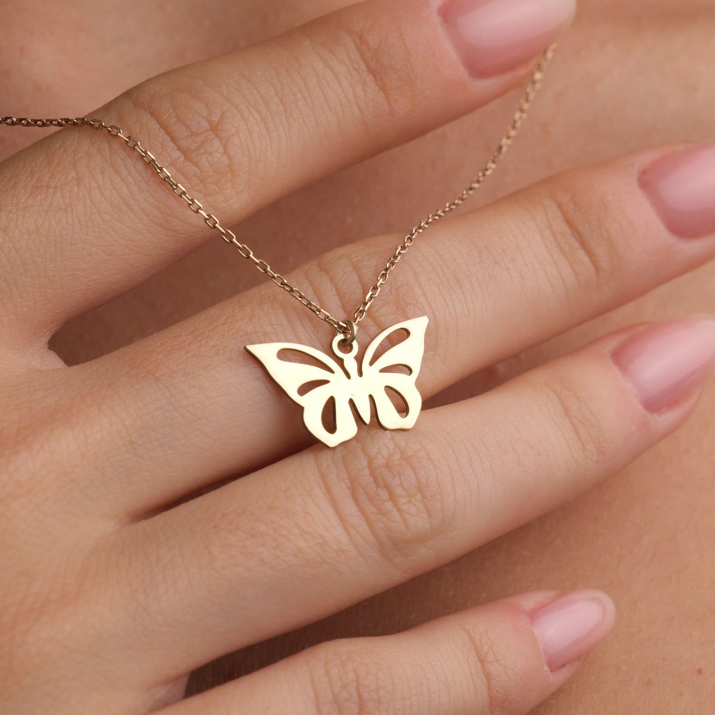 14K Gold Plated Butterfly Necklace, Dainty Jewelry for Women, Gold Minimalist Necklace, Birthday Gift For Her, Summer Gifts