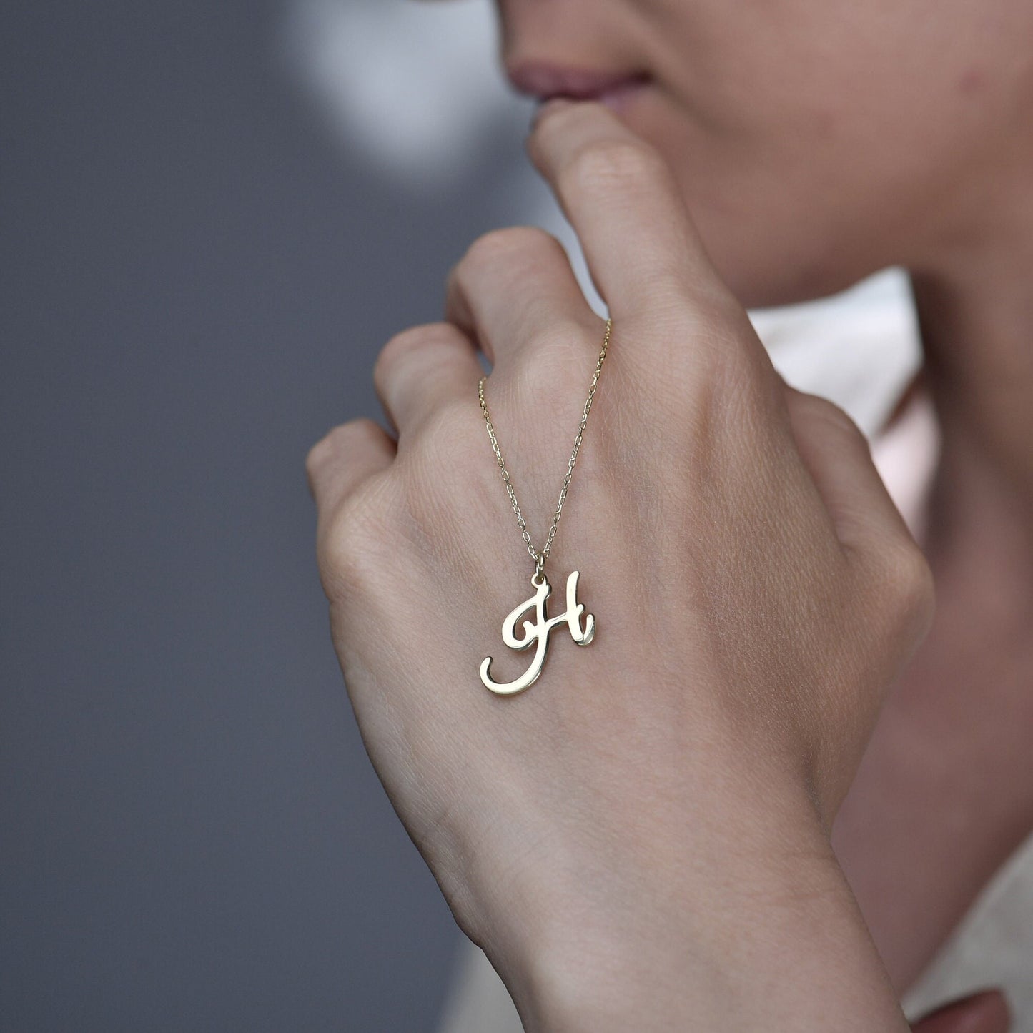 14K Solid Gold Letter Necklace, Personalized Letter Jewelry, Custom Initial Necklace, Minimalist Initial Necklace, Everyday Necklace