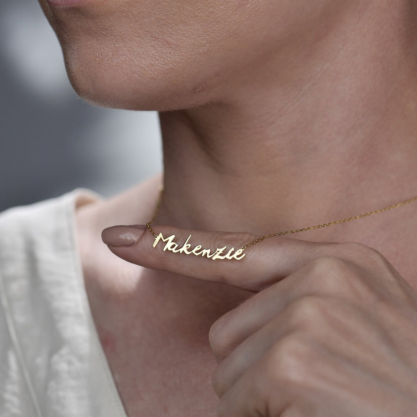 14K Gold Custom Name Necklace, Solid Gold Necklace, Personalized Jewelry, Real Gold Necklace, Women Gift For Her, Summer Pendant